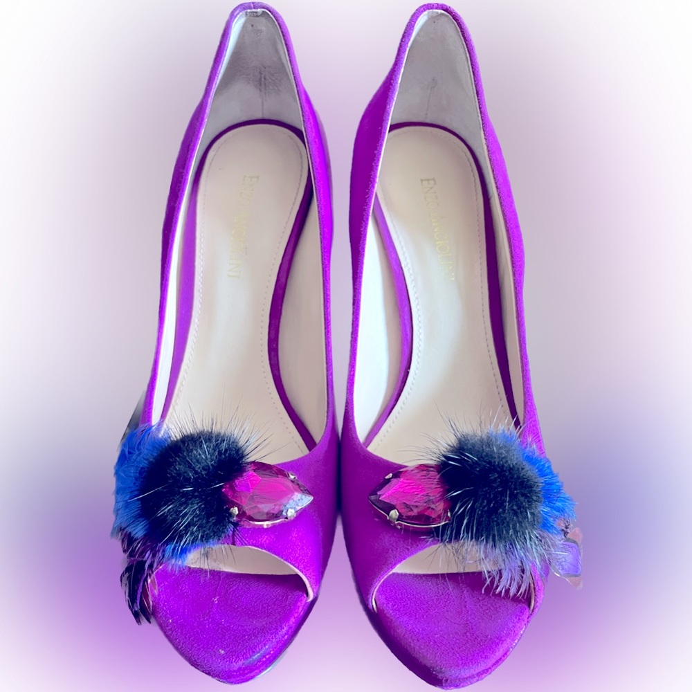 Pre-owned Pink Enzo Angioloni High Heel Shoes, Size 8.5